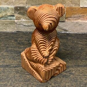 KADIAN | Hand Carved Cedar Folk Art Bear